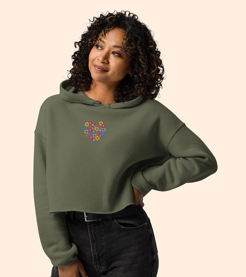 Embroidered Cropped Hoodies