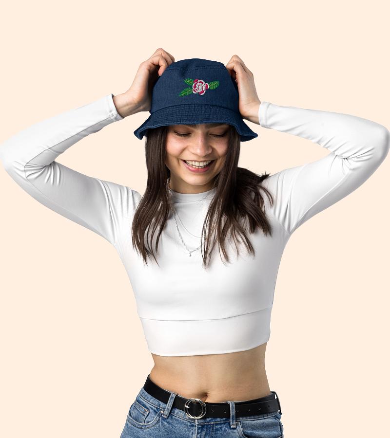 Embroidered Denim Bucket Hats