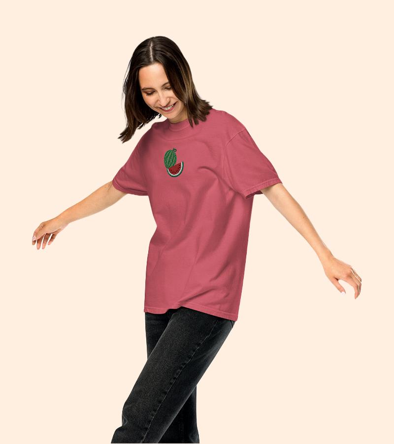 Garment-Dyed Embroidered T-Shirts